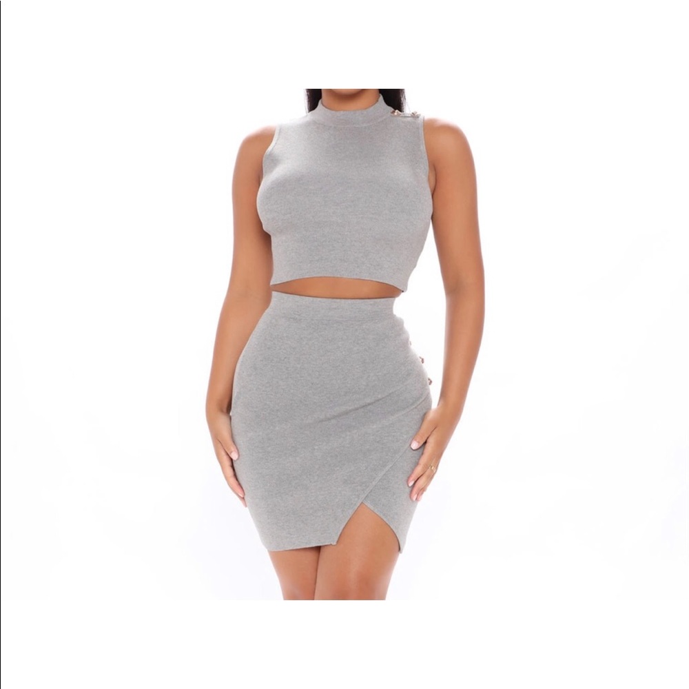 Cropped Top and Skirt Set